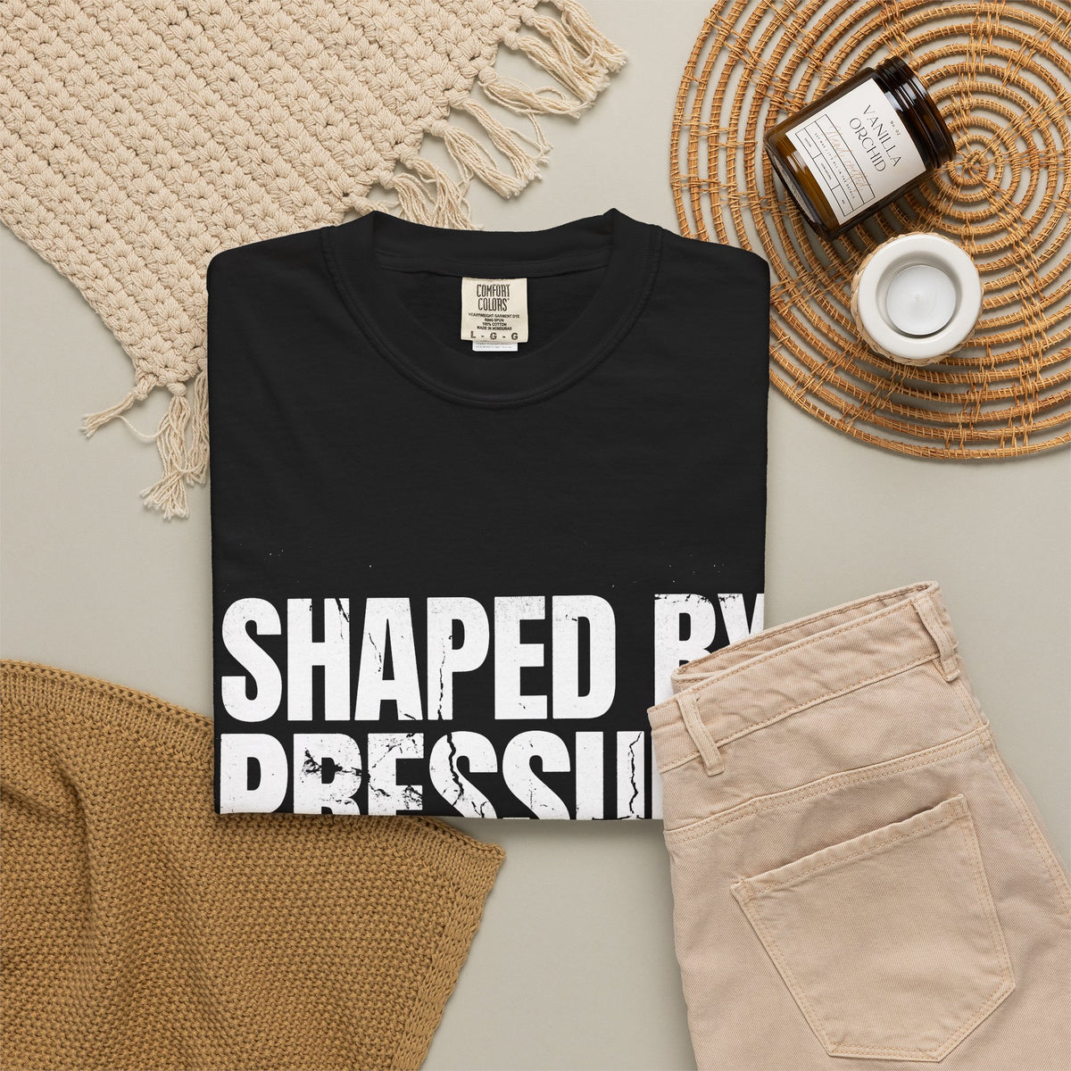 BRKN Shaped By Pressure Heavyweight Tee, Black (Unisex)