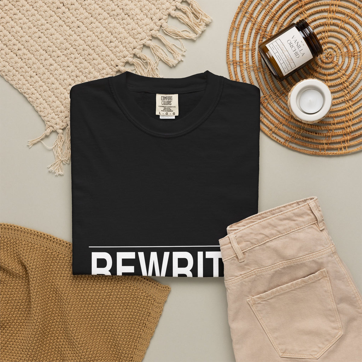 BRKN Rewrite The Wreck Heavyweight Tee, Black (Unisex)