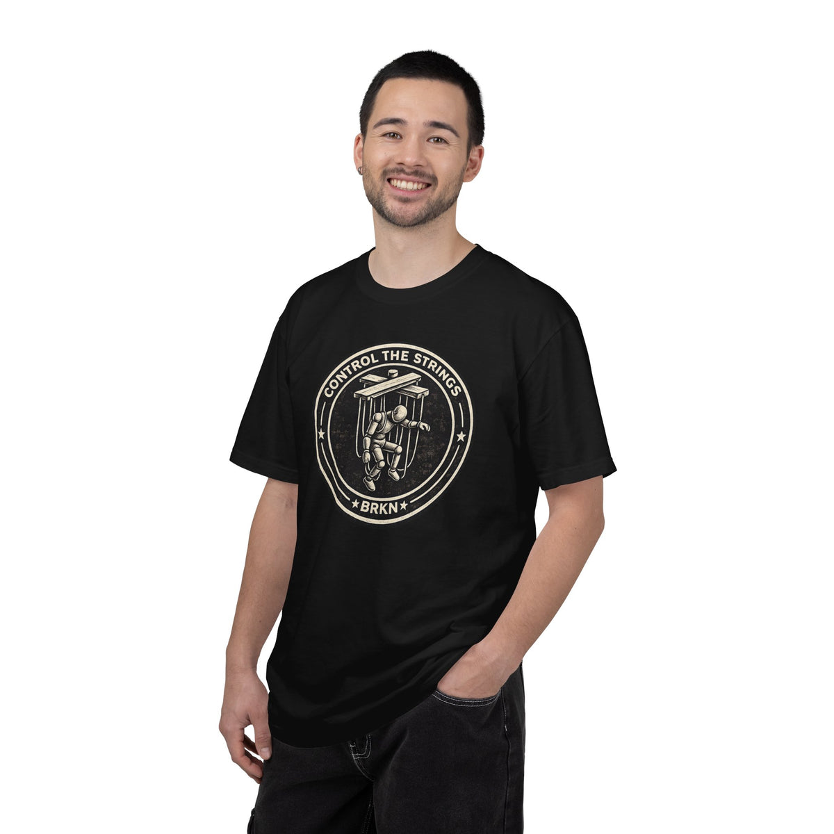 BRKN Control The Strings Heavyweight Tee, Black (Unisex)