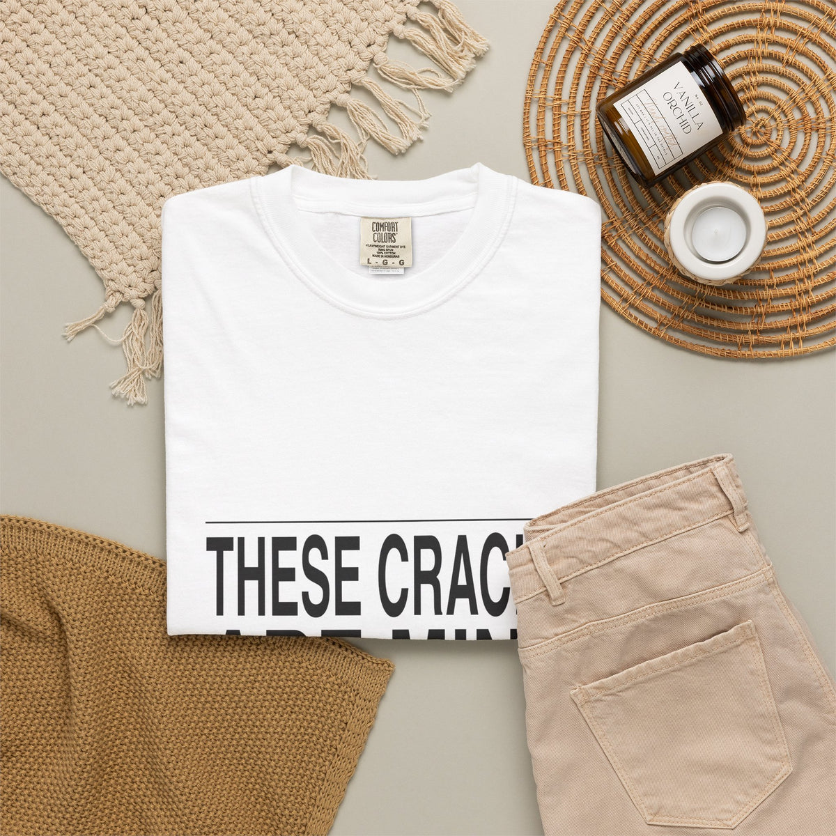 BRKN These Cracks Are Mine To Keep Heavyweight Tee, White (Unisex)