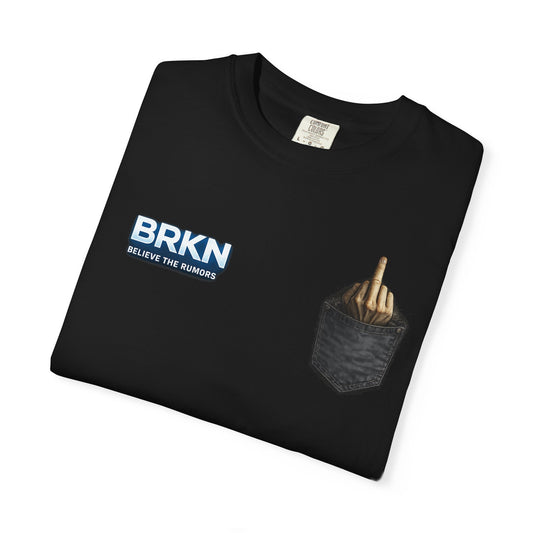 BRKN Pocket Graphic Heavyweight Tee, Black (Unisex)