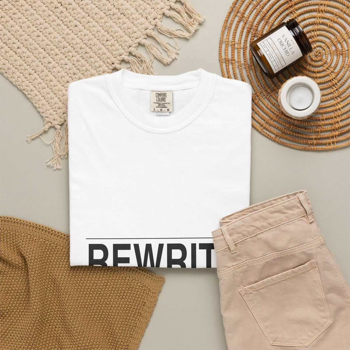 BRKN Rewrite The Wreck Heavyweight Tee, White (Unisex)