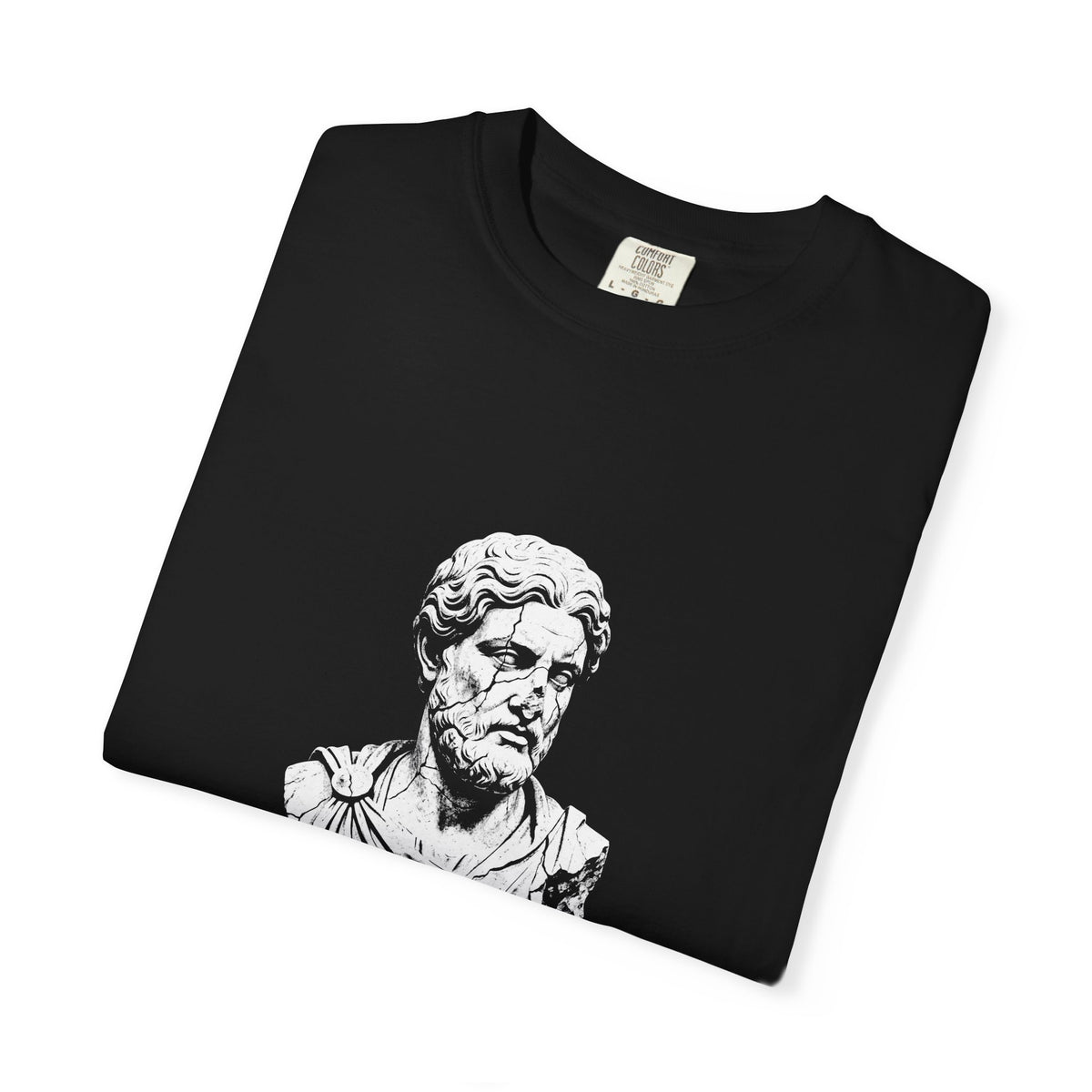 BRKN Broken Statue Heavyweight Tee, Black (Unisex)