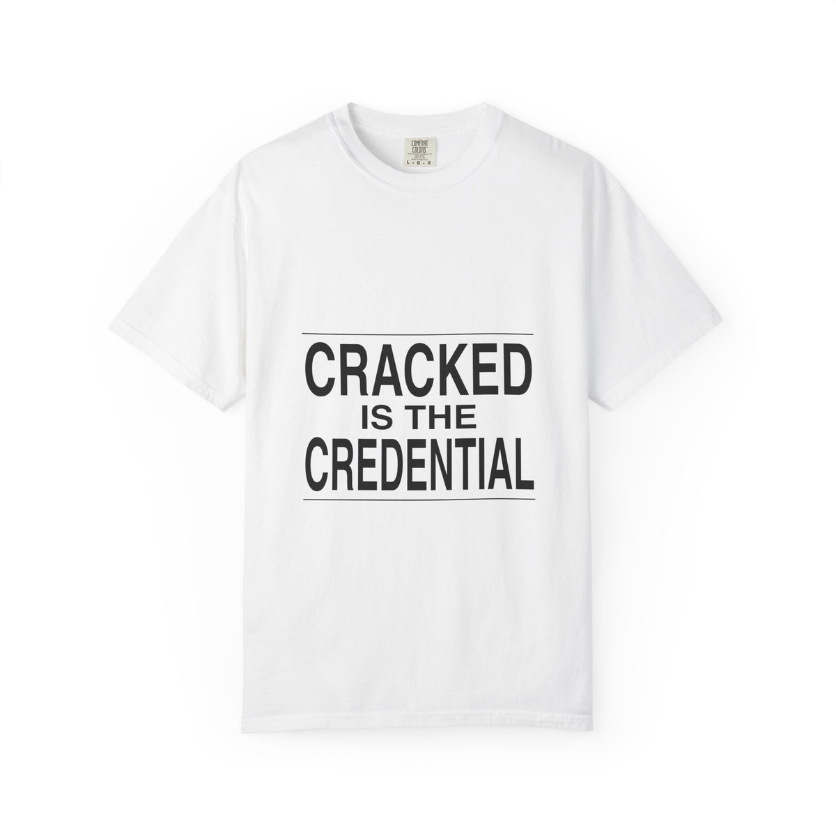 BRKN Cracked Is The Credential Heavyweight Tee, White (Unisex)