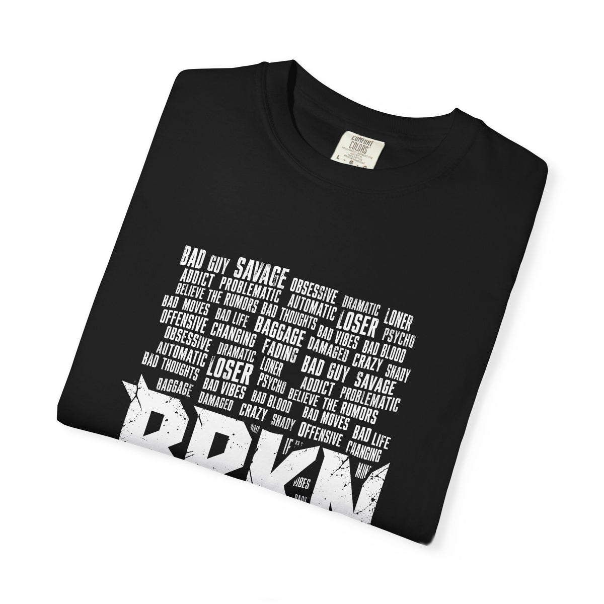 BRKN Bad Guy Heavyweight Tee, Black (Unisex)