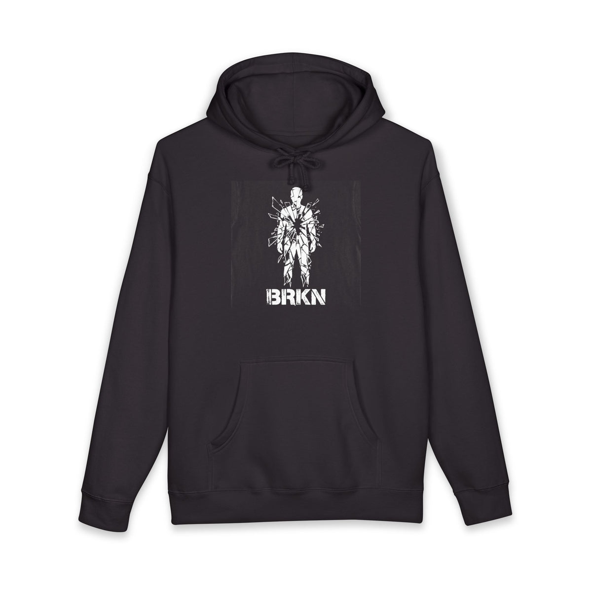 BRKN Shattered Mirror Heavyweight Hoodie, Black (Unisex)