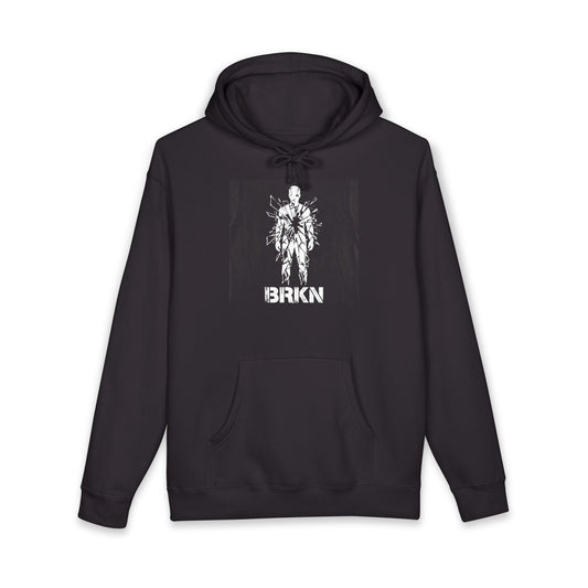 BRKN Shattered Mirror Heavyweight Hoodie, Black (Unisex)