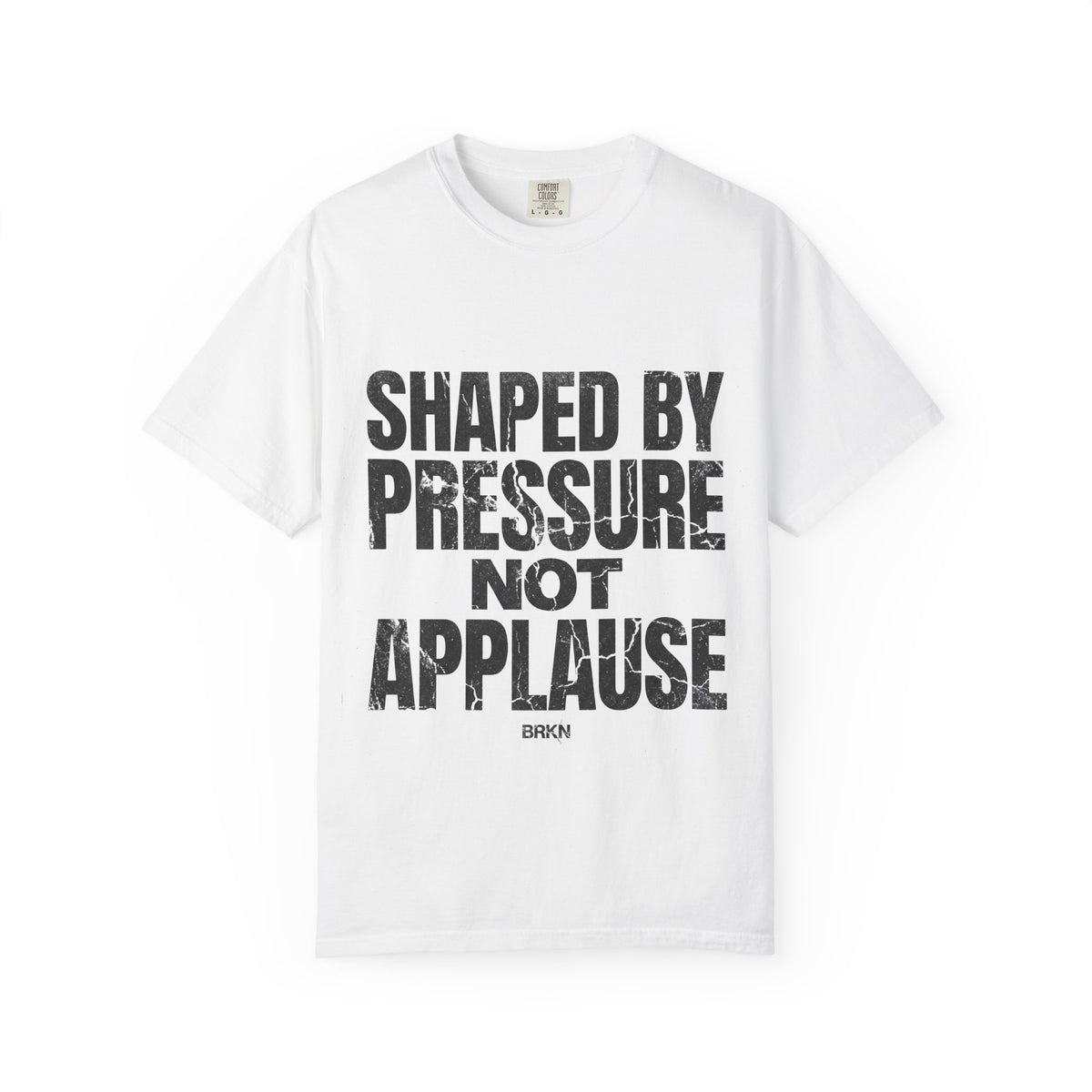 BRKN Shaped By Pressure Heavyweight Tee, White (Unisex)