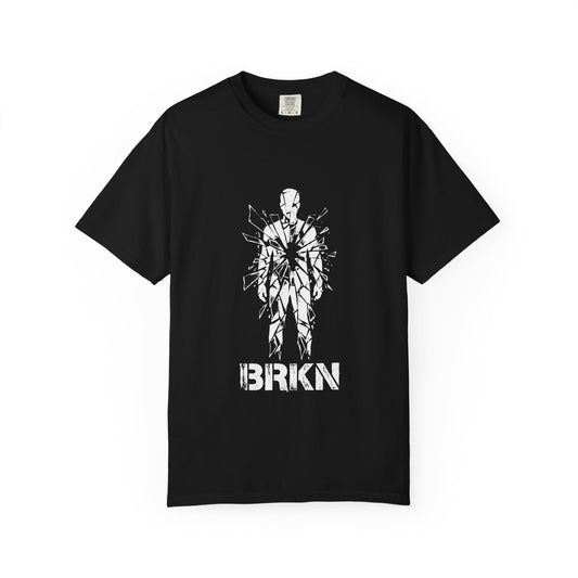 BRKN Shattered Mirror Heavyweight Tee, Black (Unisex)
