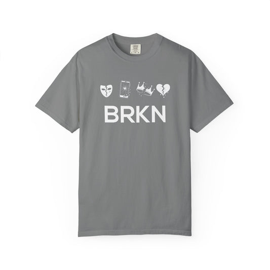 BRKN Fractured Heavyweight Tee, Black & Grey (Unisex)