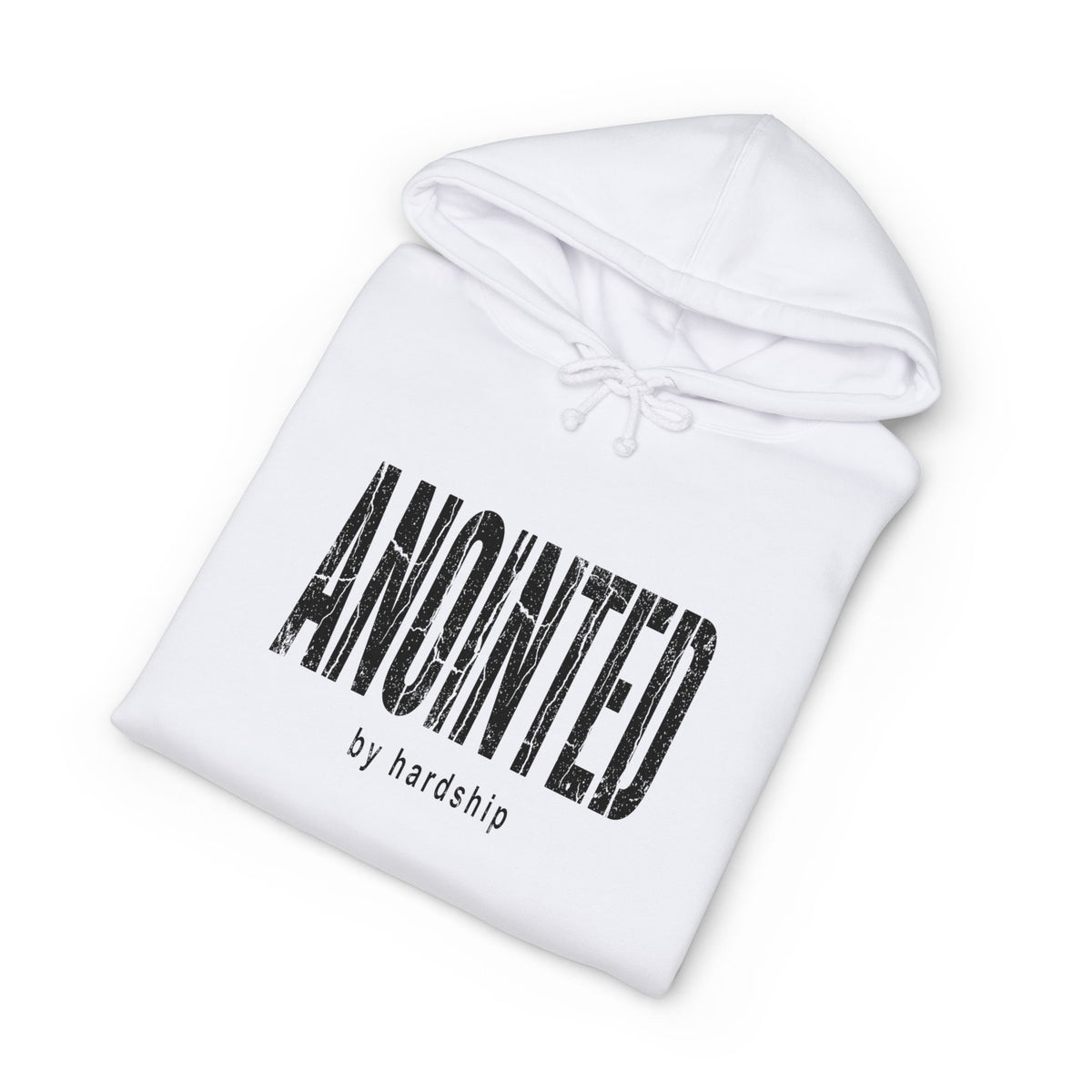 BRKN Anointed By Hardship Heavyweight Hoodie, White (Unisex)