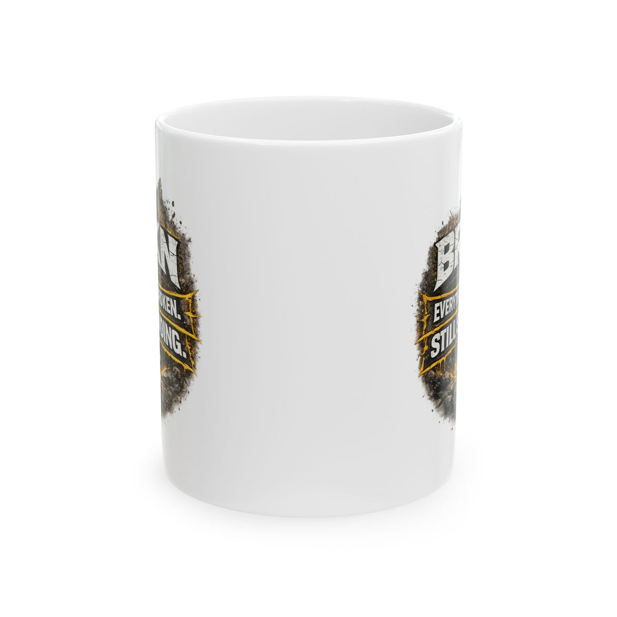 BRKN Still Standing Ceramic Mug, 11oz