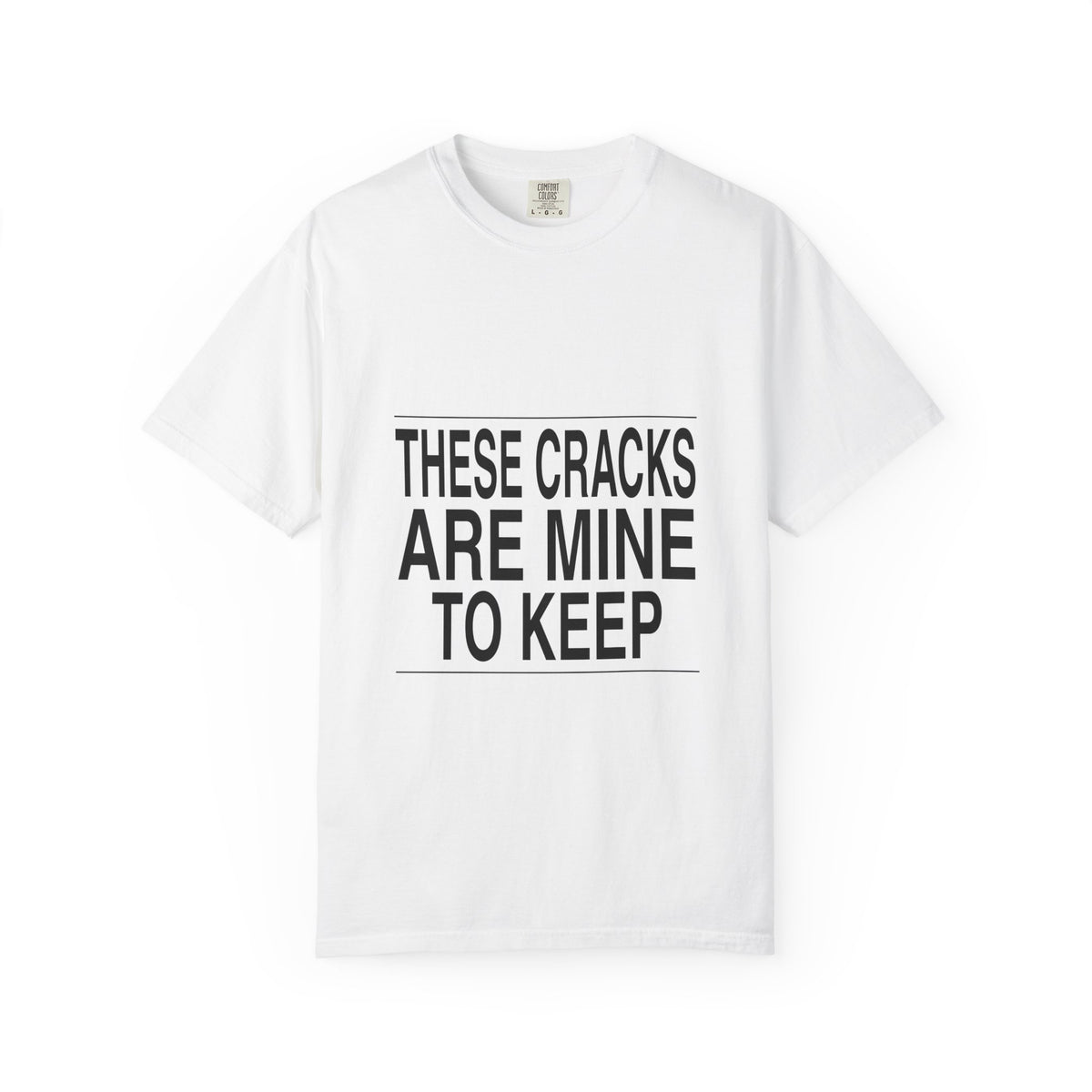 BRKN These Cracks Are Mine To Keep Heavyweight Tee, White (Unisex)