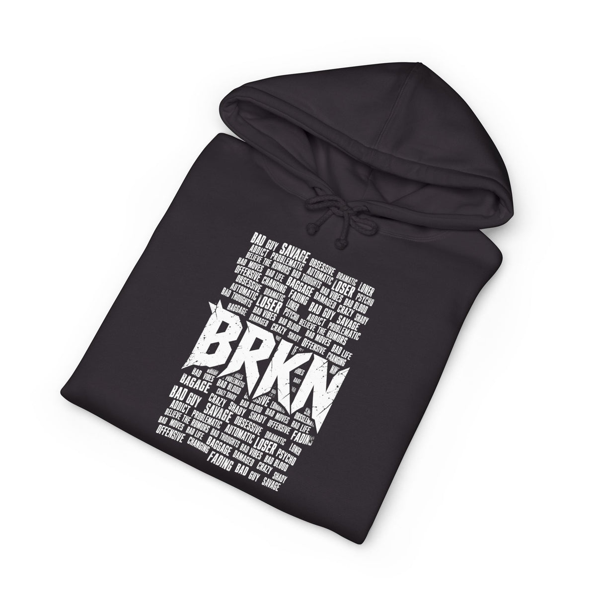 BRKN Bad Guy Heavyweight Hoodie, Black (Unisex)