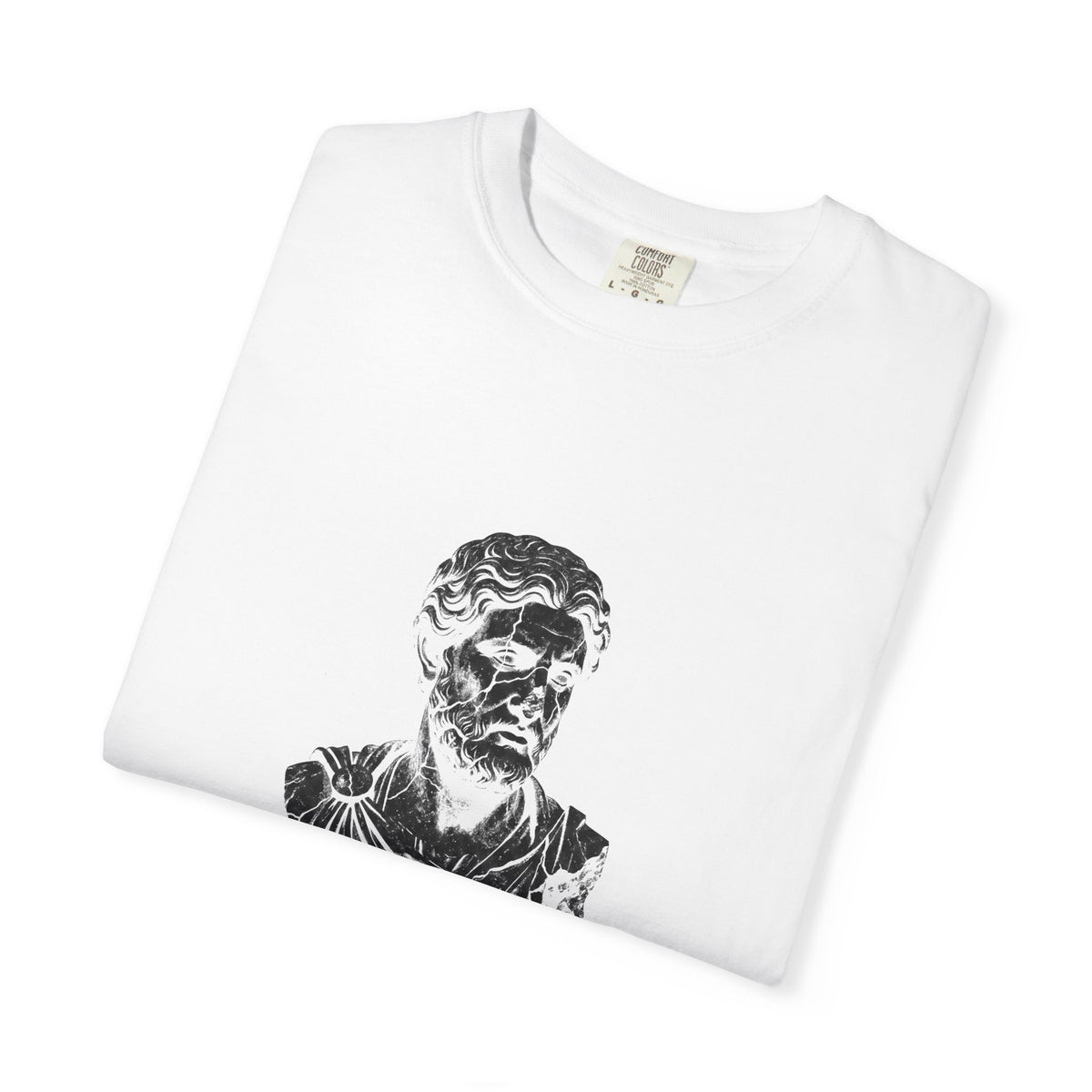 BRKN Broken Statue Heavyweight Tee, White (Unisex)