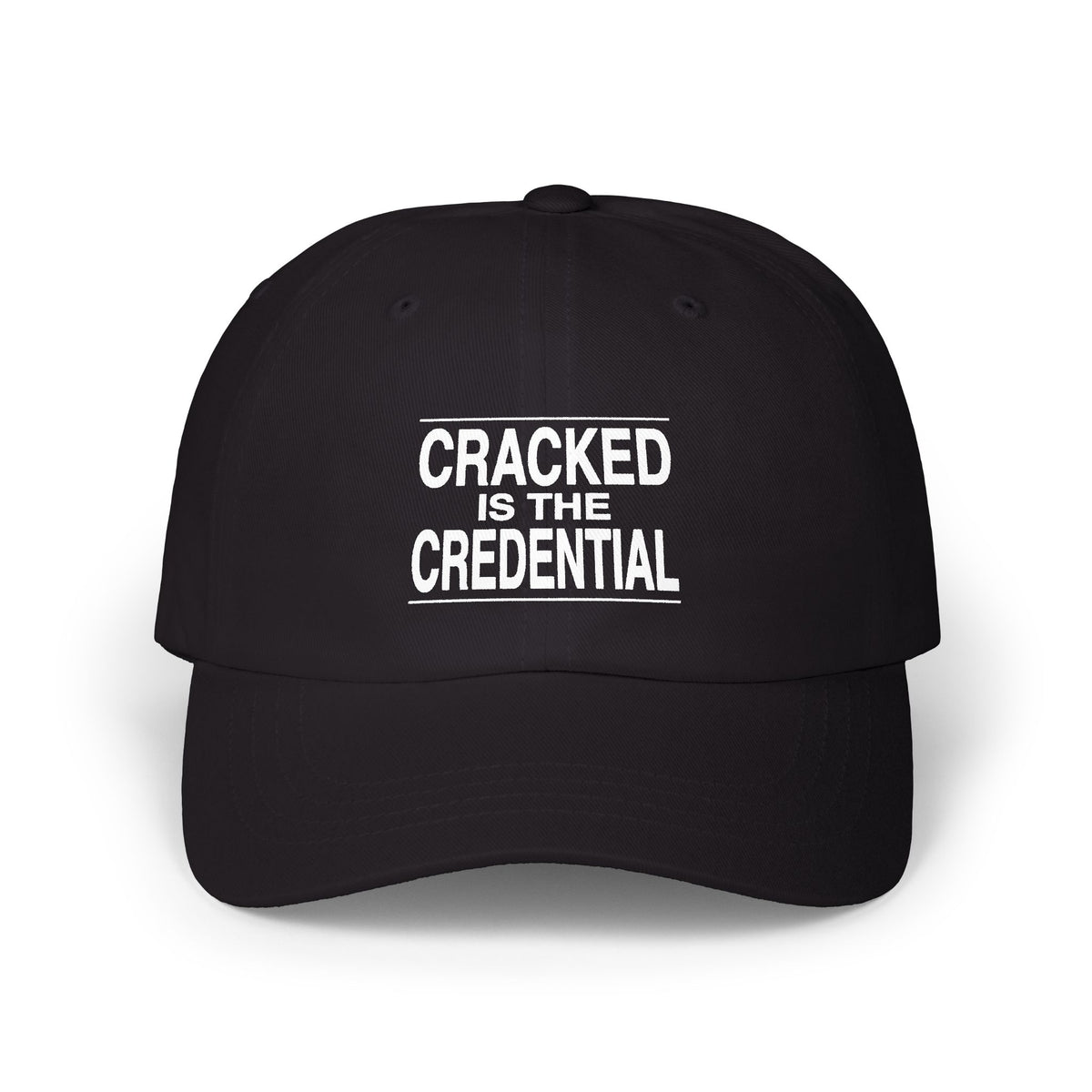 BRKN “Cracked Is The Credential” Dad Cap, Black