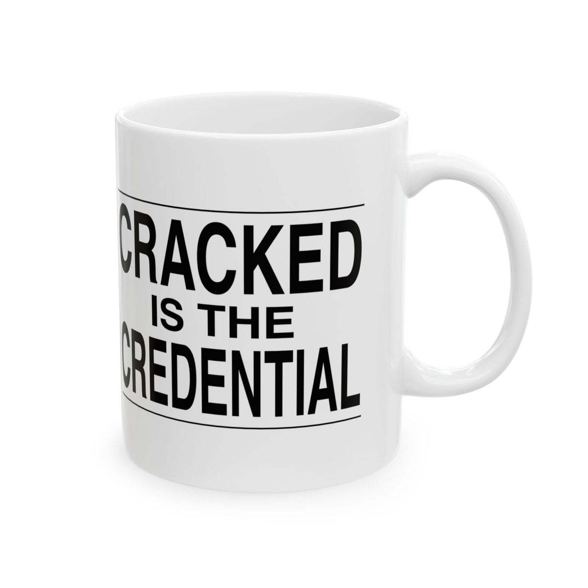 BRKN “Cracked Is The Credential” Ceramic Mug (11oz)