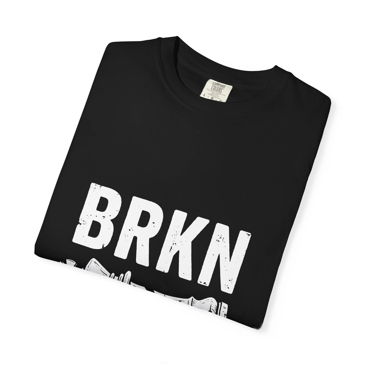 BRKN Checkmate Heavyweight Tee, Black (Unisex)