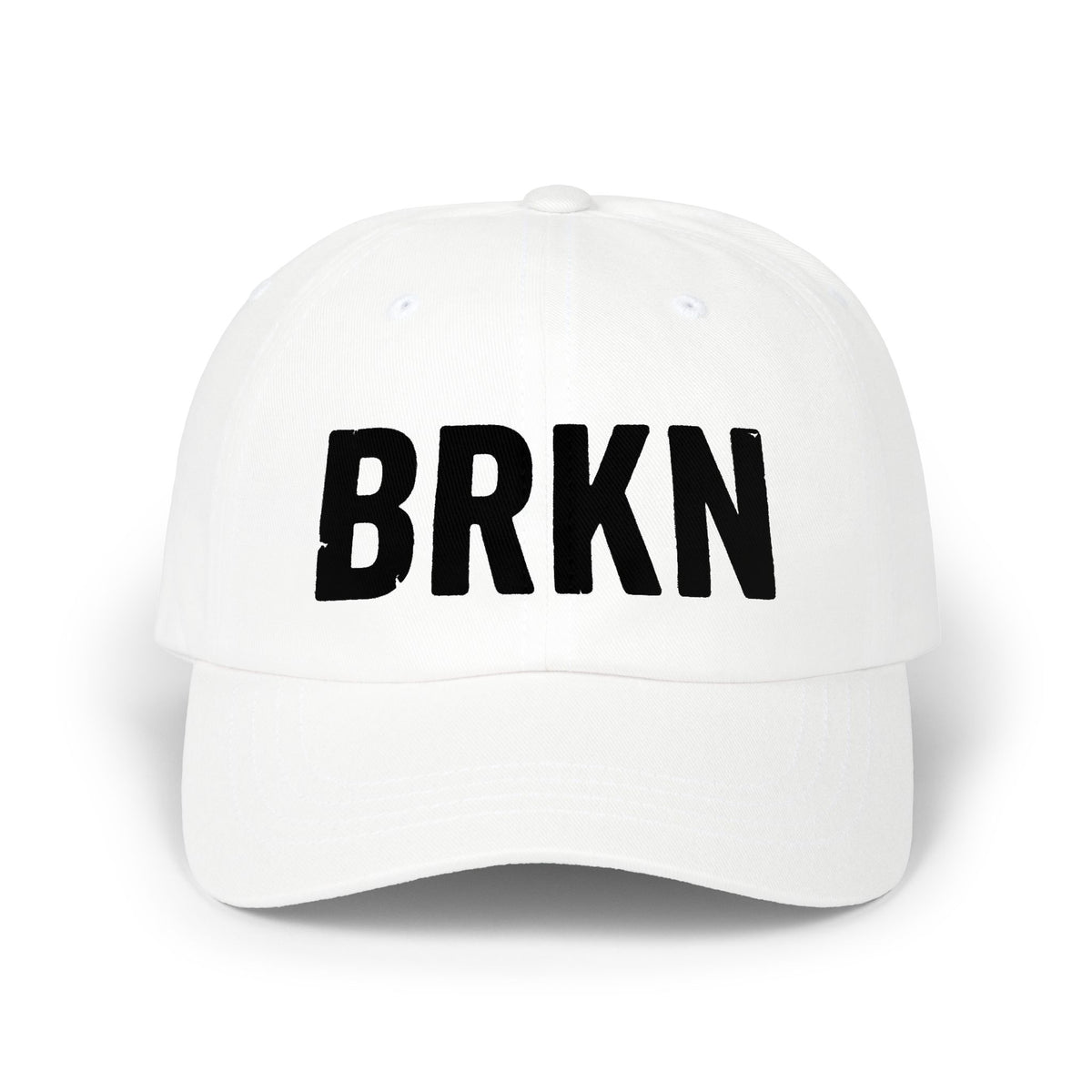 BRKN Wordmark Dad Cap, White