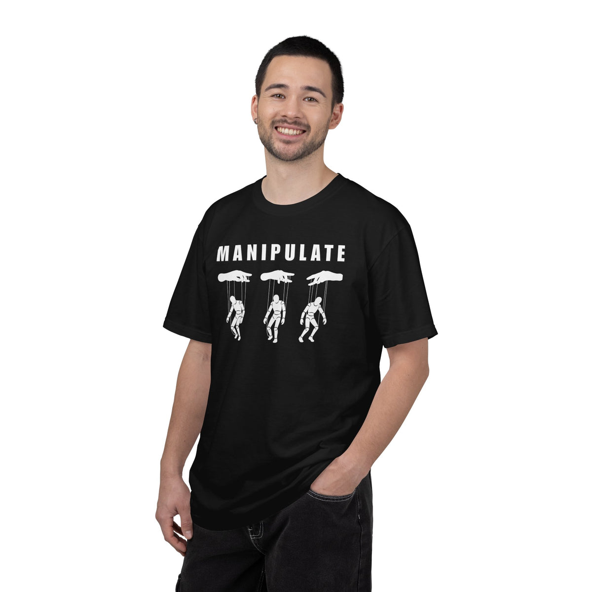 BRKN Puppet Strings Heavyweight Tee, Black & Graphite (Unisex)