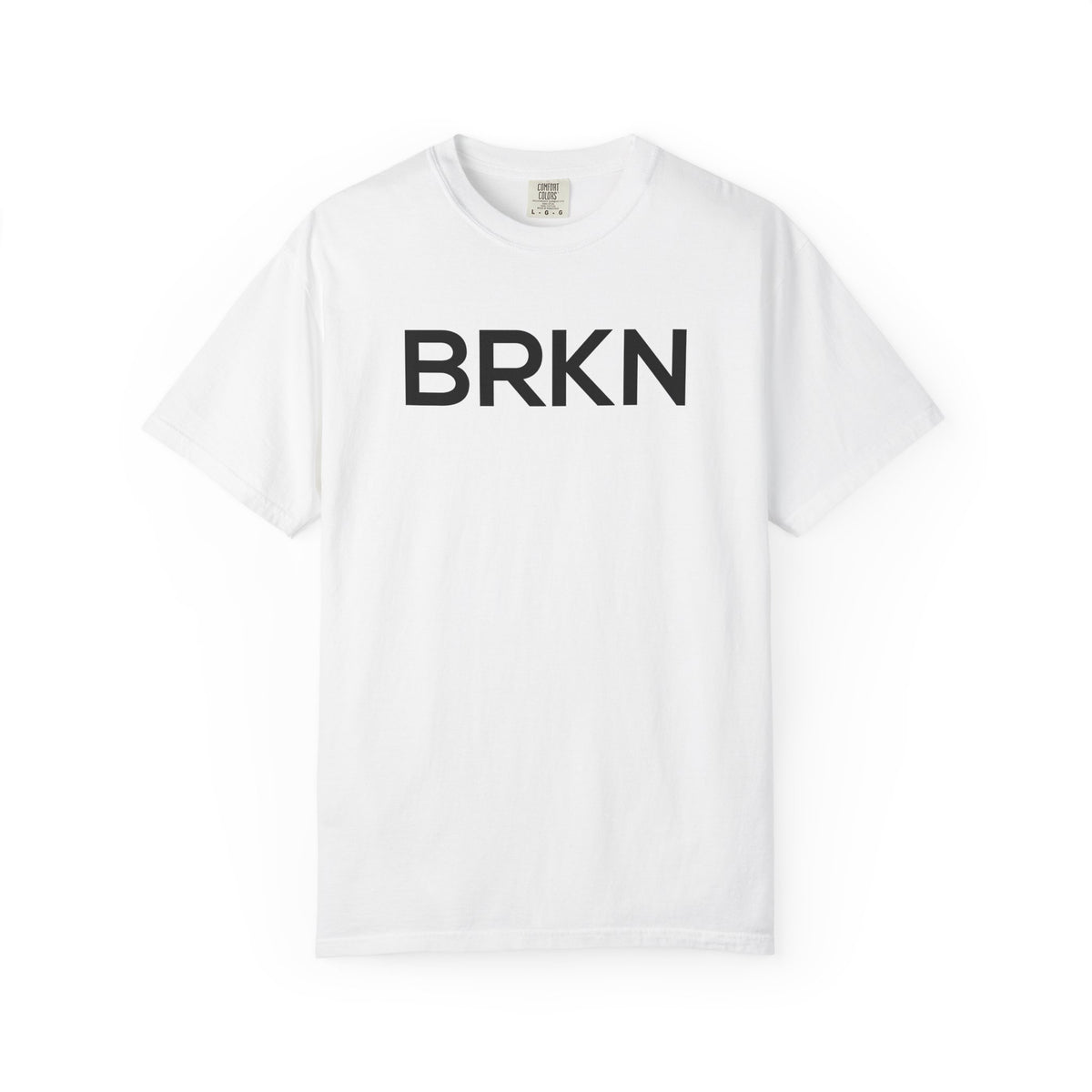 BRKN Wordmark Heavyweight Tee, White (Unisex)