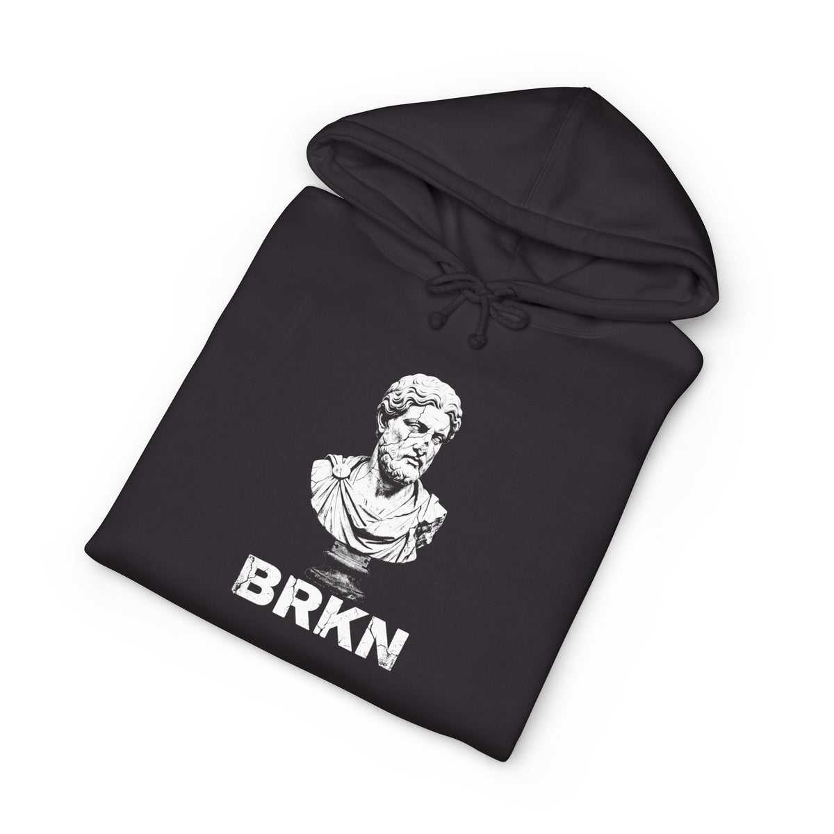 BRKN Broken Statue Heavyweight Hoodie, Black (Unisex)