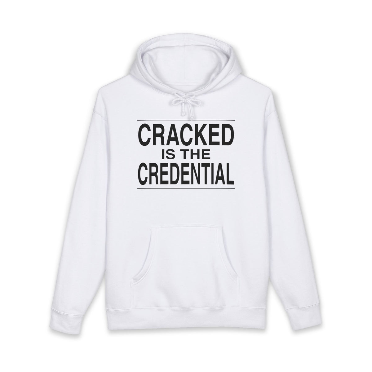 BRKN Cracked Is The Credential Heavyweight Hoodie, White (Unisex)