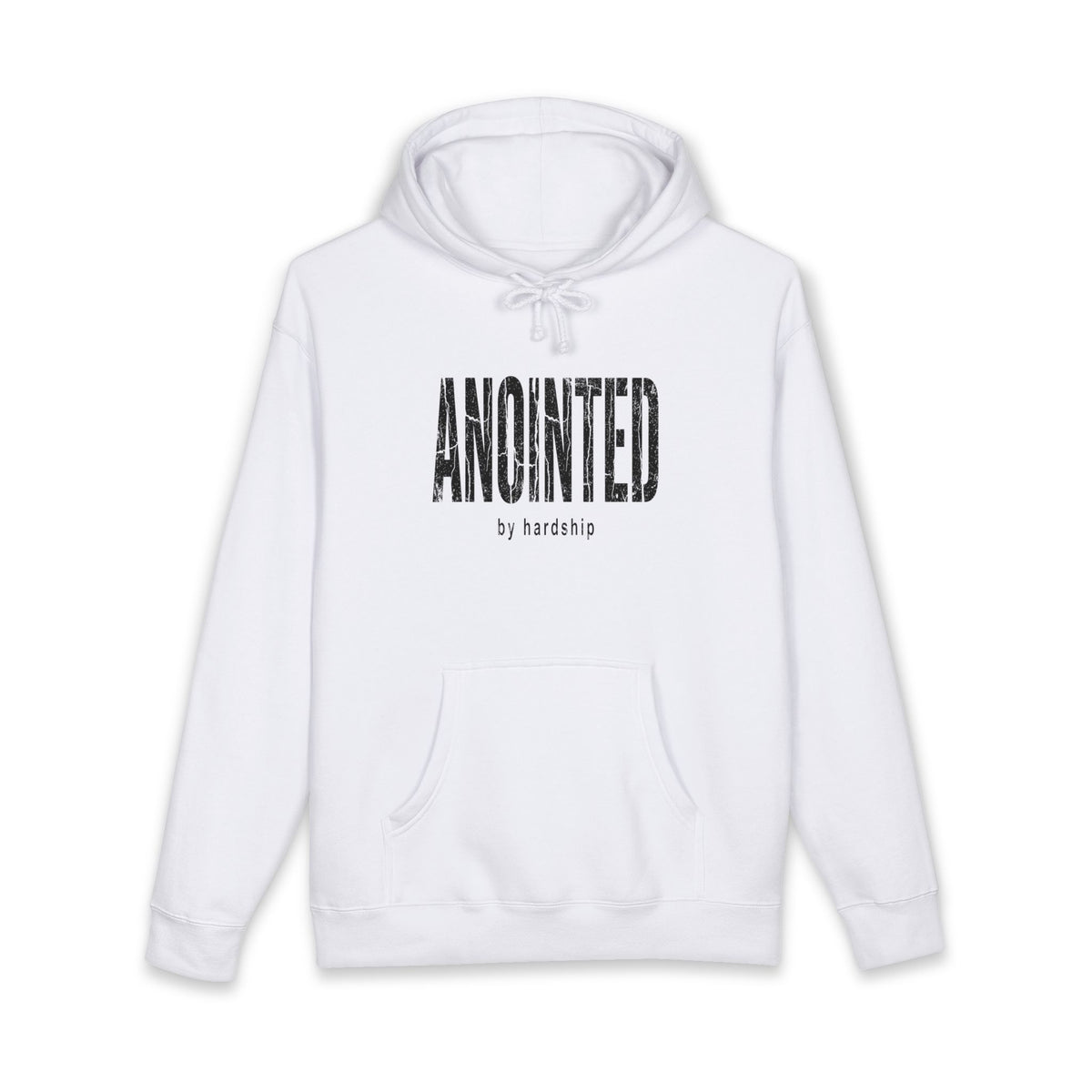 BRKN Anointed By Hardship Heavyweight Hoodie, White (Unisex)