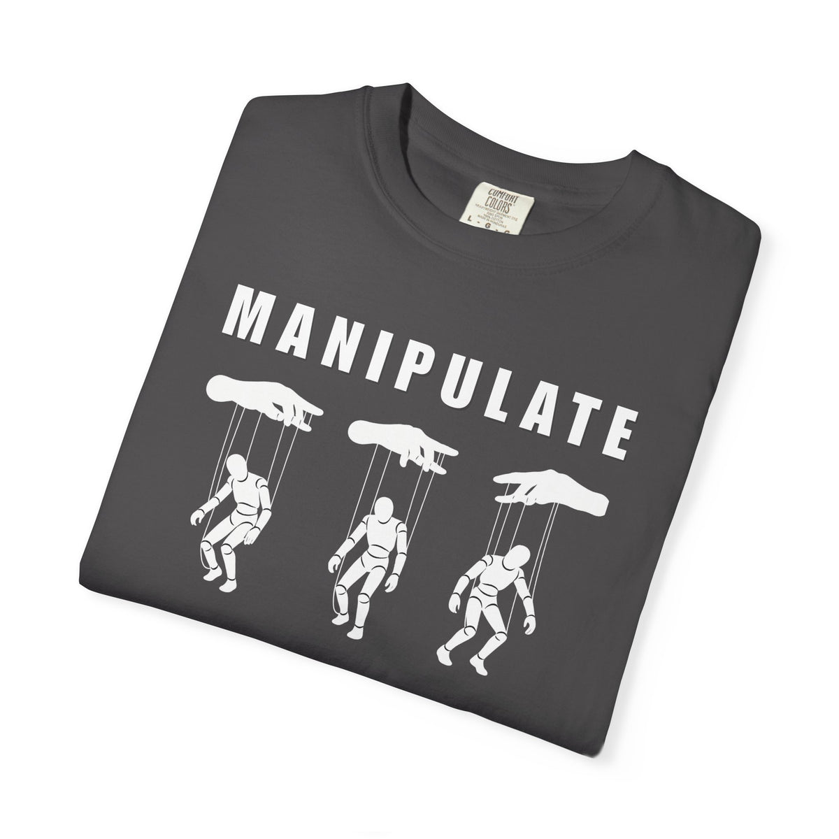 BRKN Puppet Strings Heavyweight Tee, Black & Graphite (Unisex)
