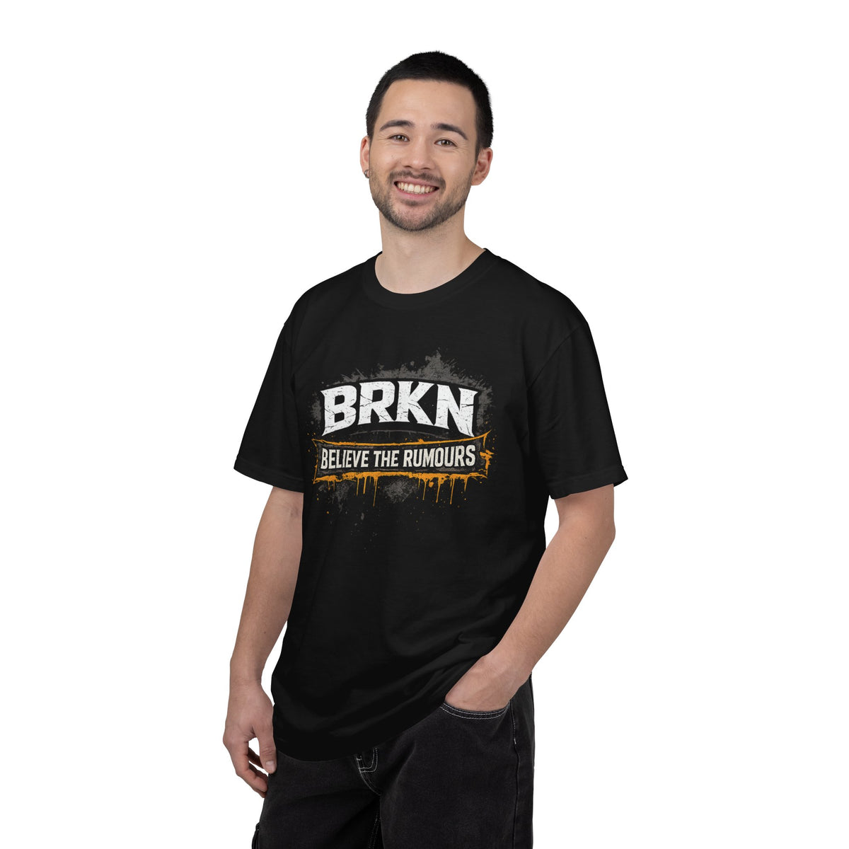 BRKN Believe The Rumours Heavyweight Tee, Black (Unisex)