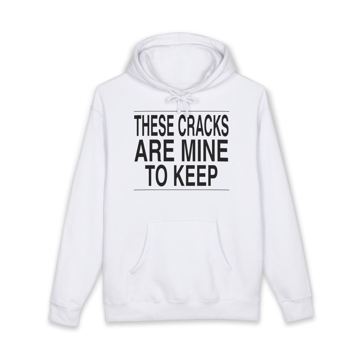BRKN These Cracks Are Mine To Keep Heavyweight Hoodie, White (Unisex)