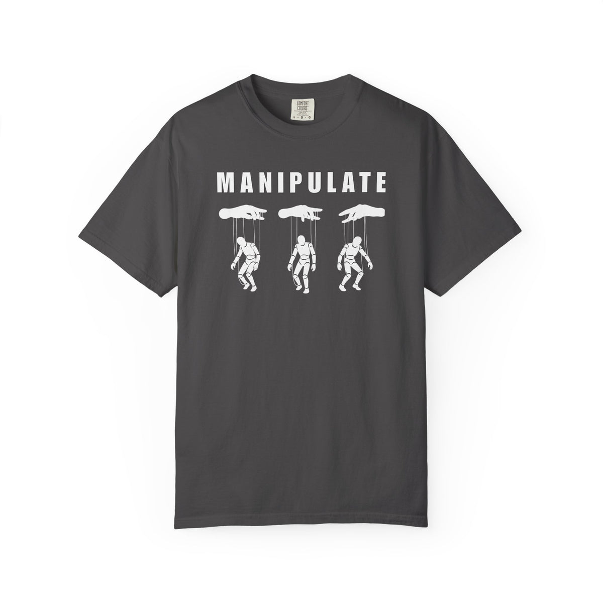 BRKN Puppet Strings Heavyweight Tee, Black & Graphite (Unisex)