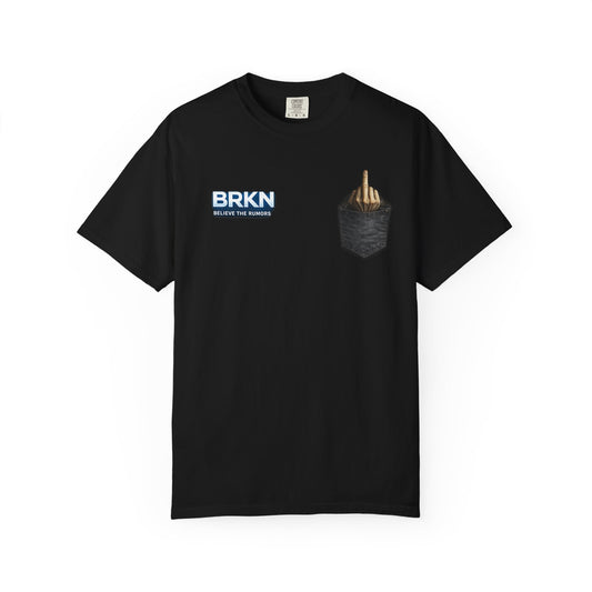 BRKN Pocket Graphic Heavyweight Tee, Black (Unisex)