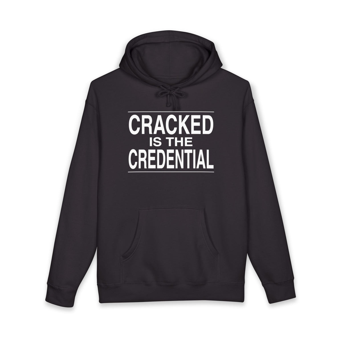 BRKN Cracked Is The Credential Heavyweight Hoodie, Black (Unisex)