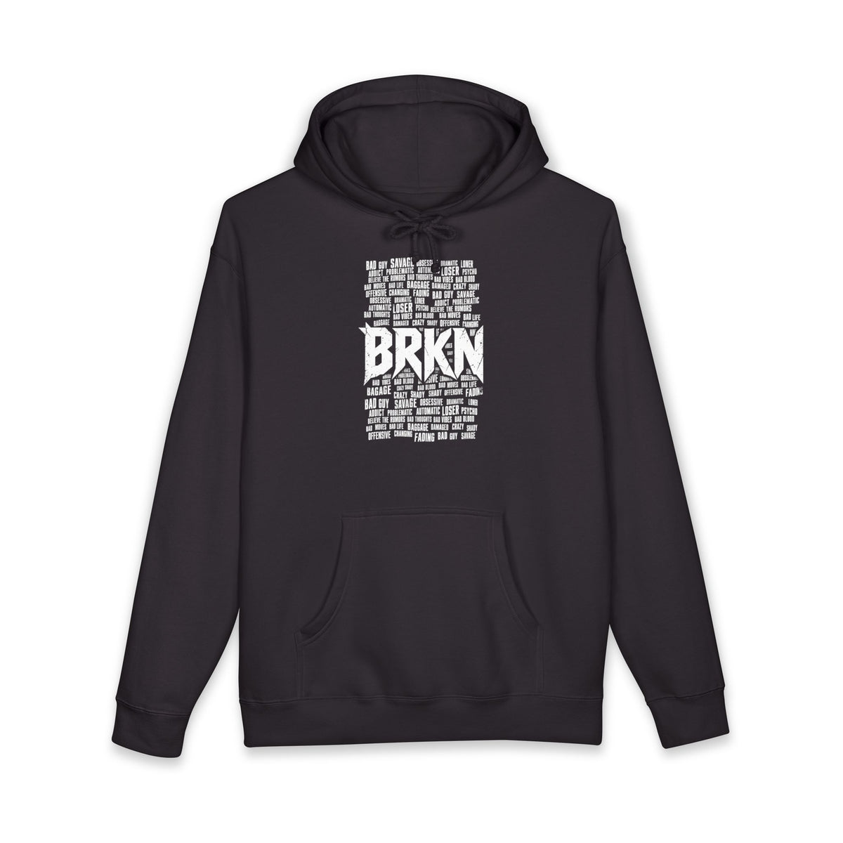 BRKN Bad Guy Heavyweight Hoodie, Black (Unisex)