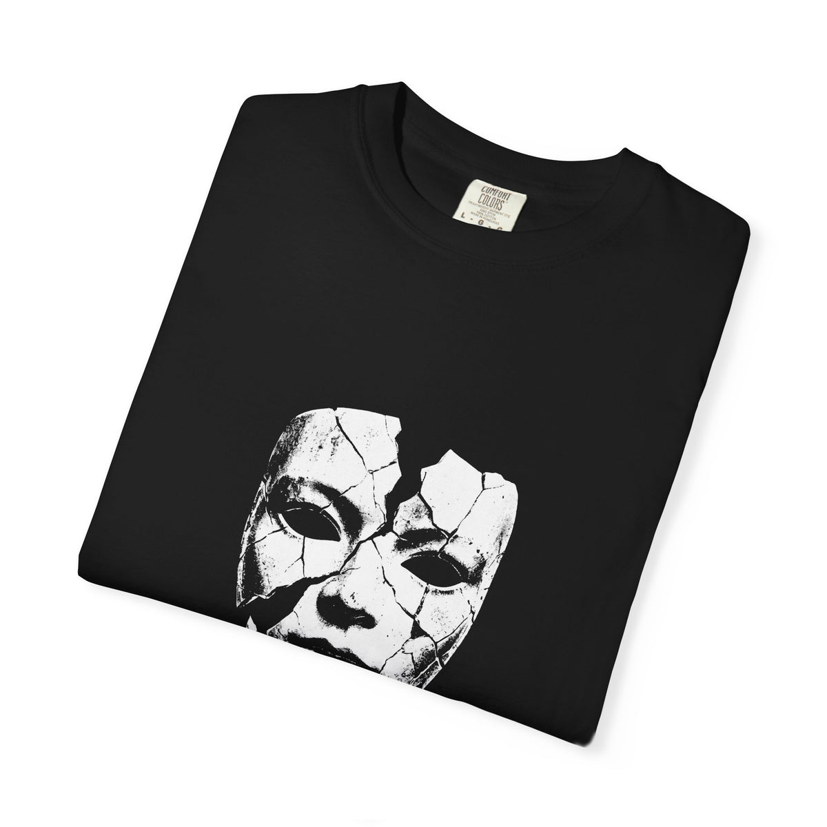 BRKN Cracked Mask Heavyweight Tee, Black (Unisex)