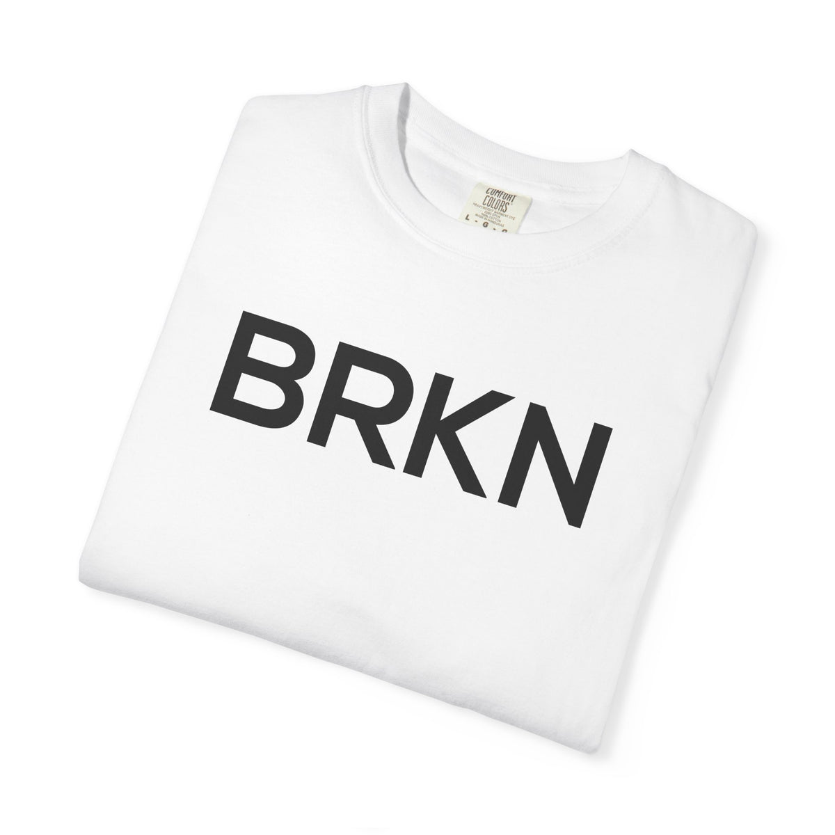 BRKN Wordmark Heavyweight Tee, White (Unisex)