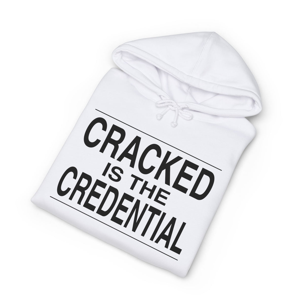 BRKN Cracked Is The Credential Heavyweight Hoodie, White (Unisex)