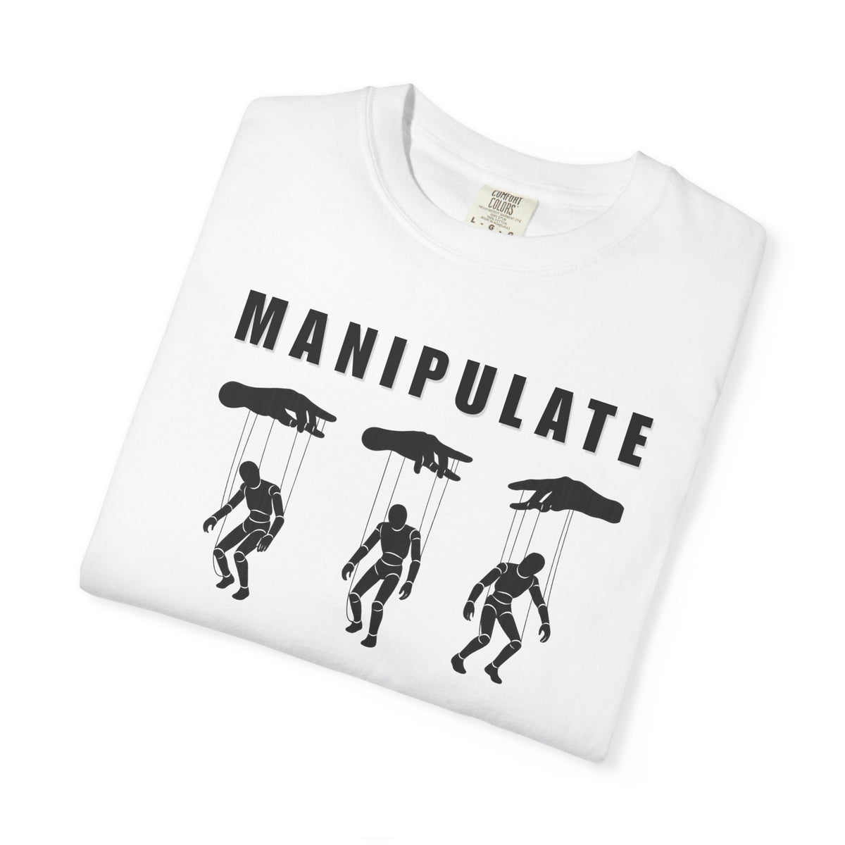 BRKN Puppet Strings Heavyweight Tee, White (Unisex)