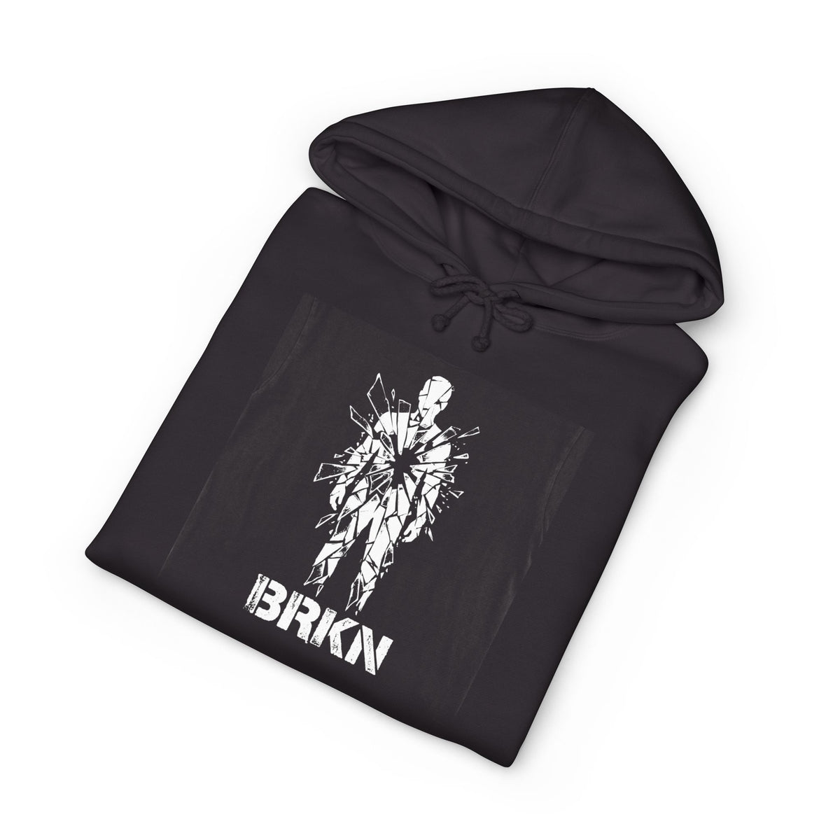 BRKN Shattered Mirror Heavyweight Hoodie, Black (Unisex)
