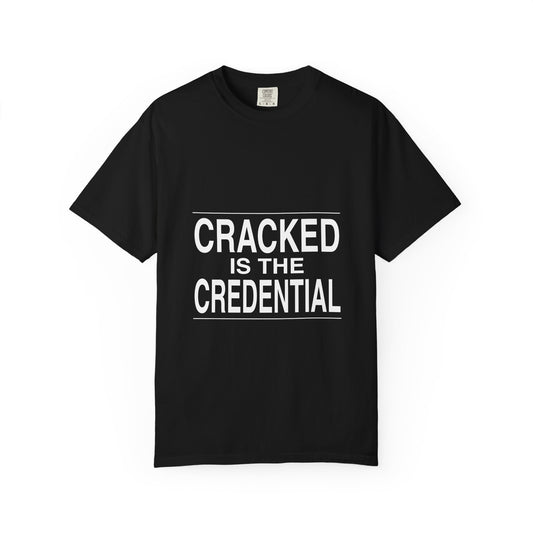 BRKN Cracked Is The Credential Heavyweight Tee, Black (Unisex)