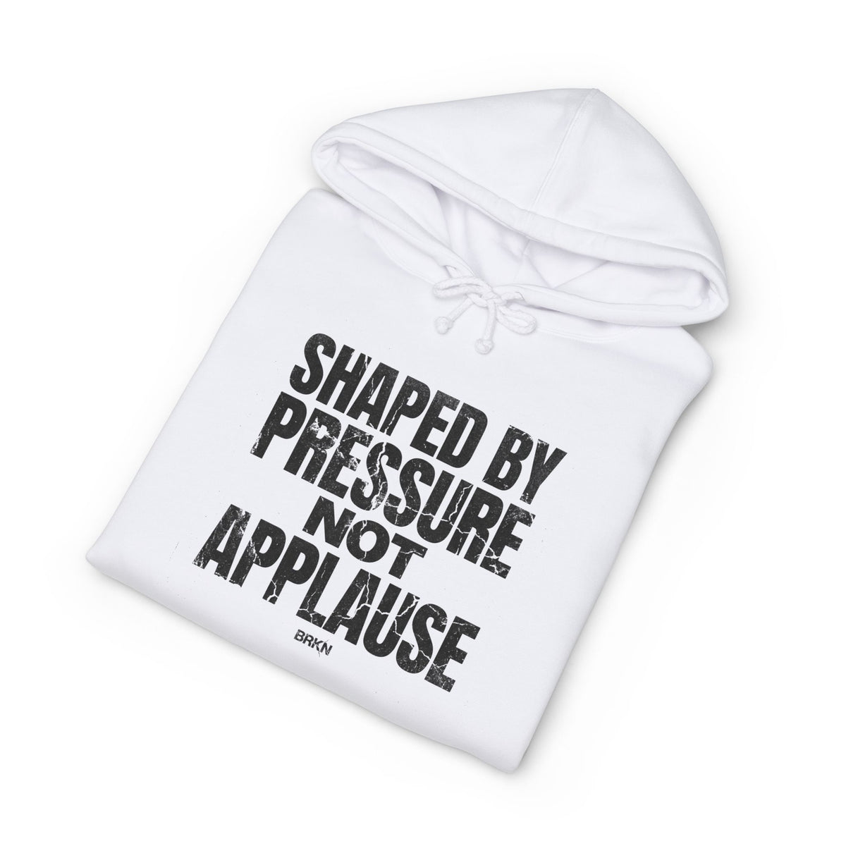 BRKN Shaped By Pressure Heavyweight Hoodie, White (Unisex)
